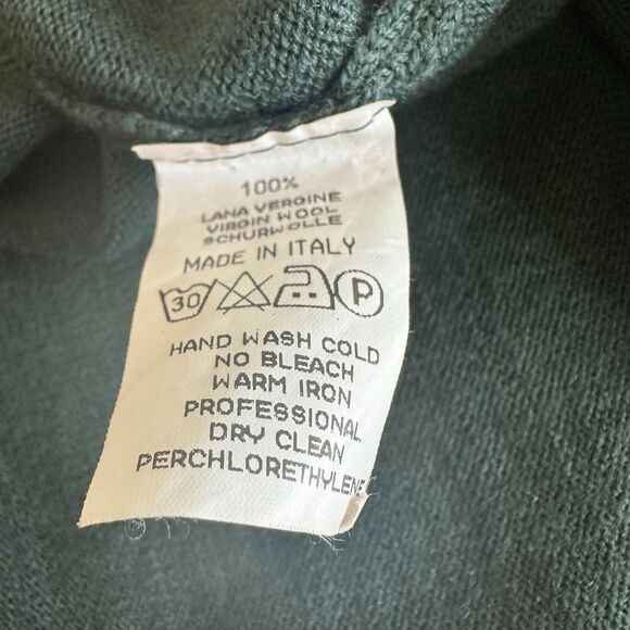 Lino Orefice Emerald Green 100% Virgin Wool Italian Sweater - Men XL - Picture 5 of 6